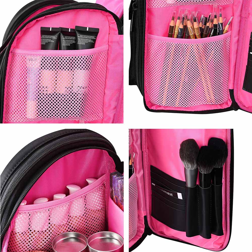 Byootique Pro Artist Makeup Barber Hairstylist Backpack Pink