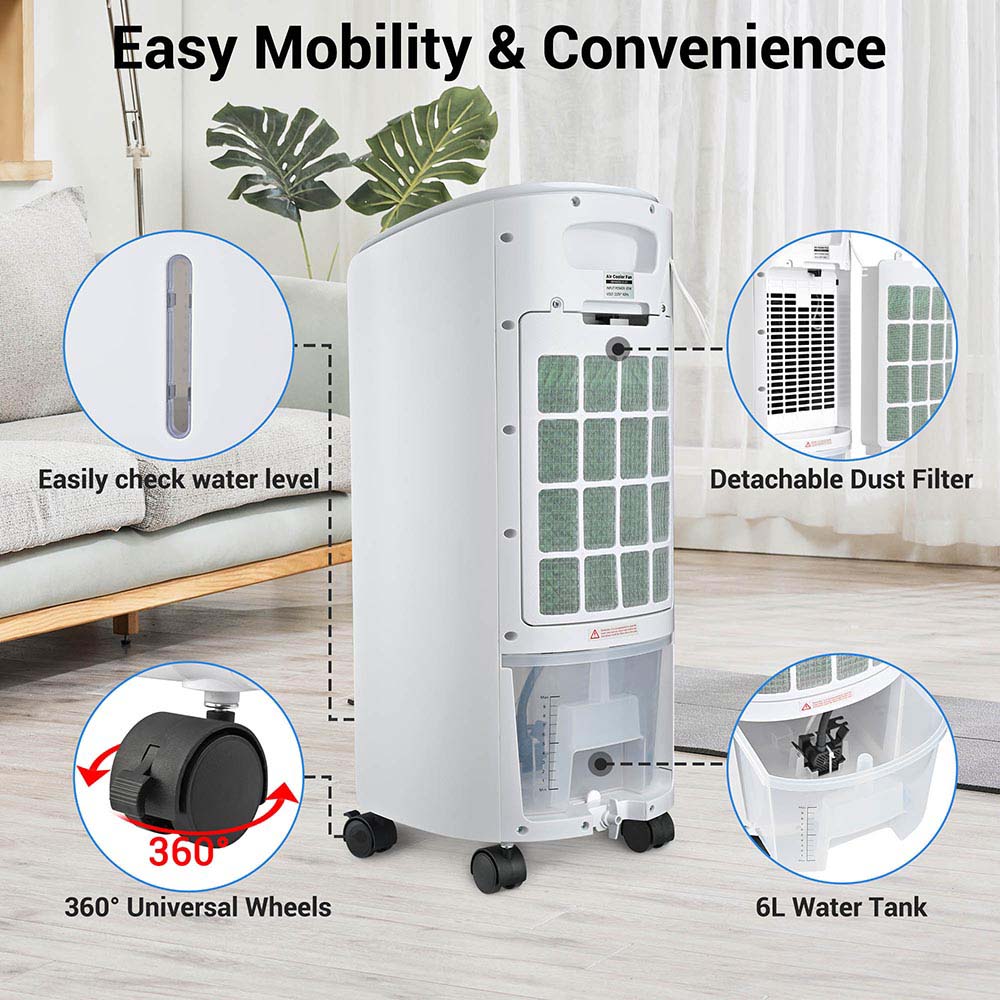 Yescom 65W 6L Portable Evaporative Air Cooler w/ Remote