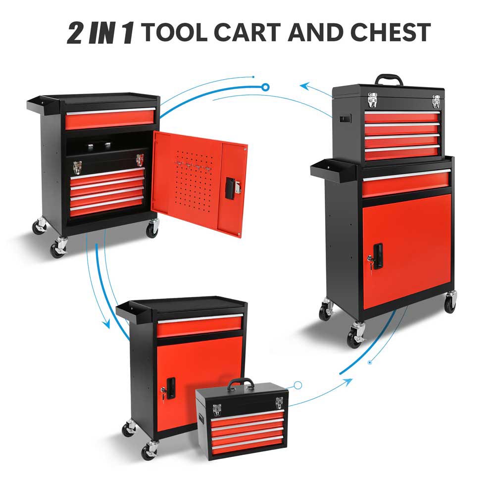 Yescom Rolling Tool Chest Combo 21 in. 5-Drawer Lockable