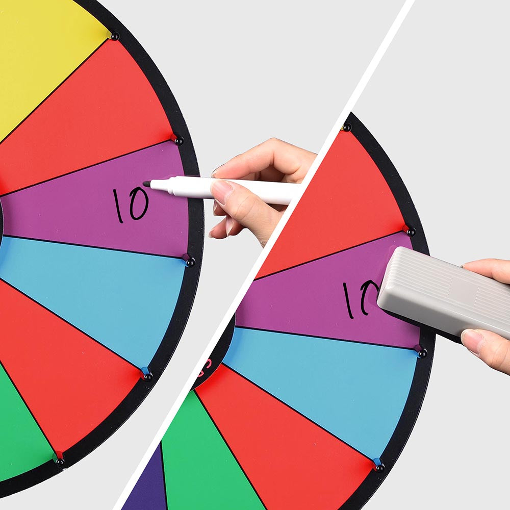 WinSpin 18 Tabletop Prize Wheel Dry Erase, Dark Rainbow