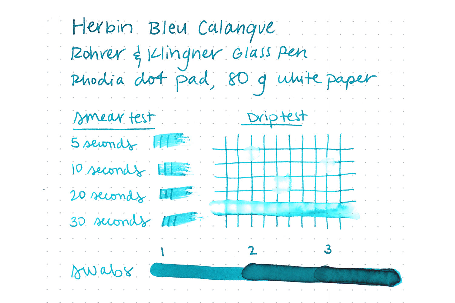 Jacques Herbin Bleu Calanque - Ink Sample