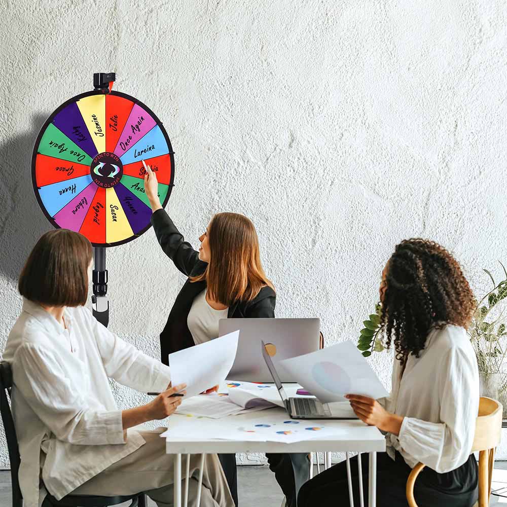 WinSpin 24 14 Slot Floor Stand Color Clicker Dry Erase Prize Wheel