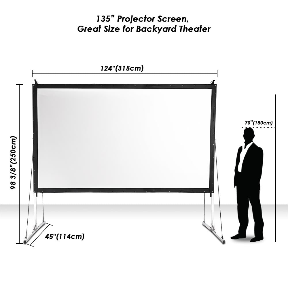 InstaHibit Outdoor Portable Projection Screen w/ Stand 16:9 135