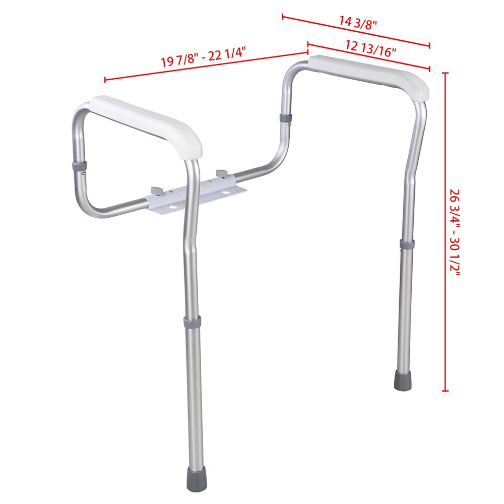 Yescom Handicap Toilet Safety Rail Grab Bar 375lbs Support Adjustable