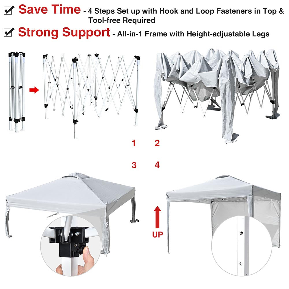 Yescom Ez Pop Up Canopy Tent 10'x10' Waterproof Shelter