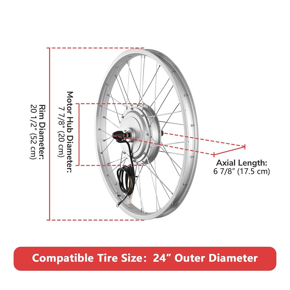 Yescom 24 Front Wheel Electric Bicycle Motor Kit 36v 750w