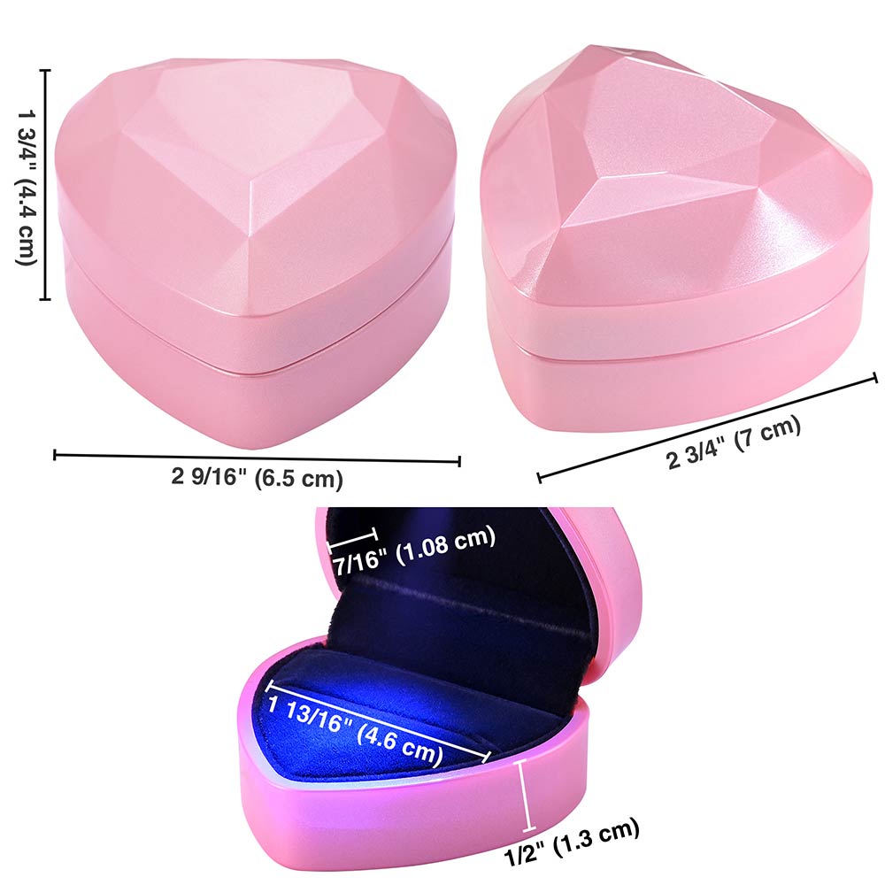 Yescom Engagement Ring Box with Light Heart Shaped