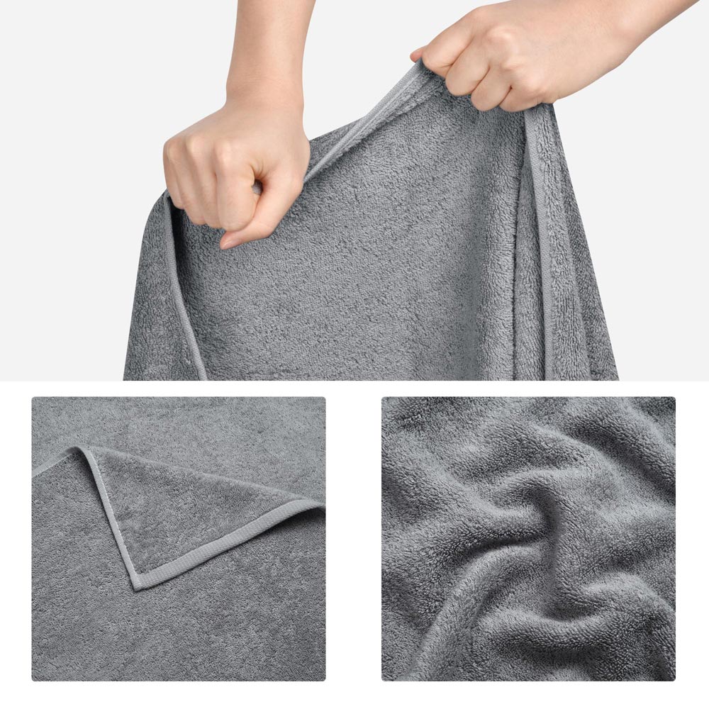 Yescom 28x53 Bath Towel Grey 380Gsm Ring Spun Cotton Hotel