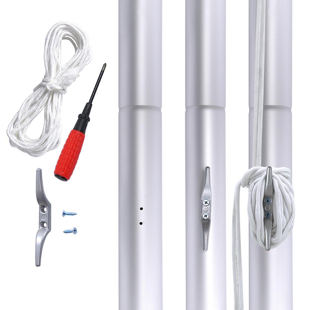 Yescom 20ft Sectional Flag Pole with Light