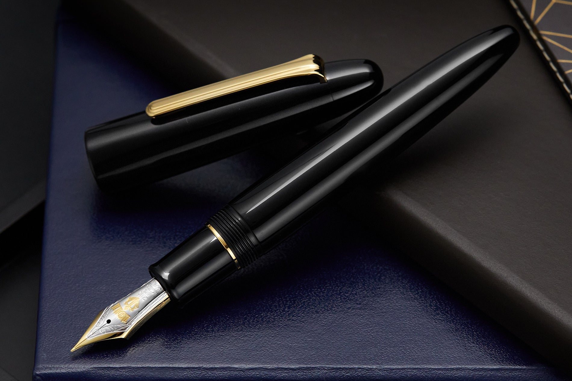 Sailor 1911 King of Pens Naginata Togi Fountain Pen - Black Ebonite