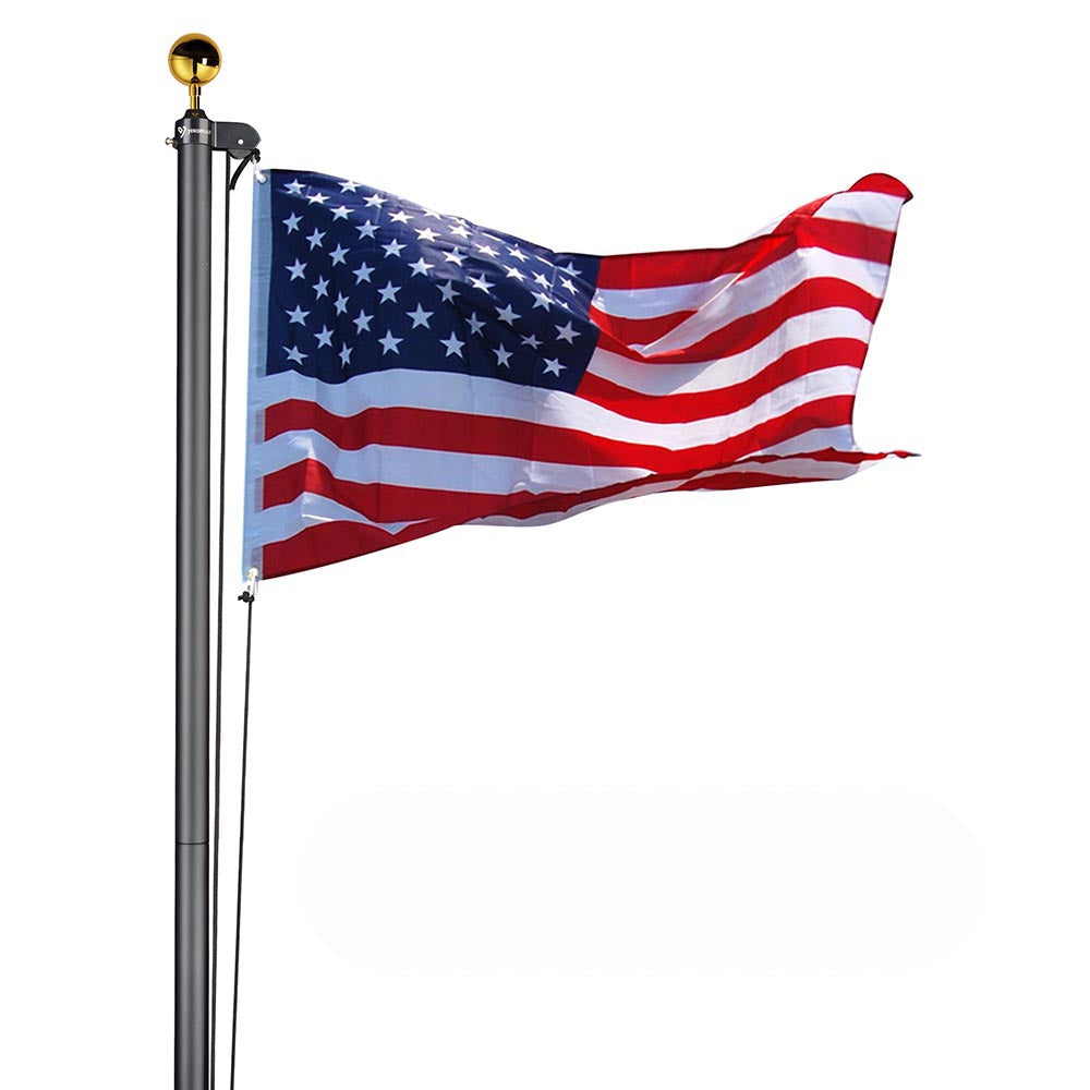 Yescom American Aluminum Sectional Flag Pole Set 25'