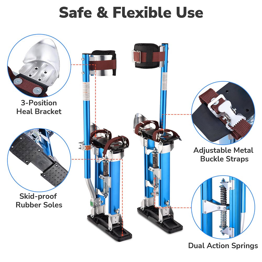 Yescom Drywall Stilts 16 - 24 Adjustable Aluminum Color Options