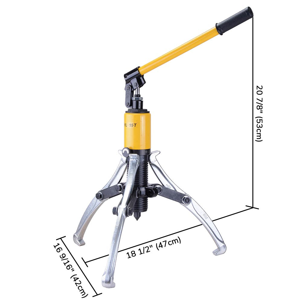 Yescom 3in1 Hydraulic Gear Bearing Puller Set 15 ton 3 Jaws w/ Case