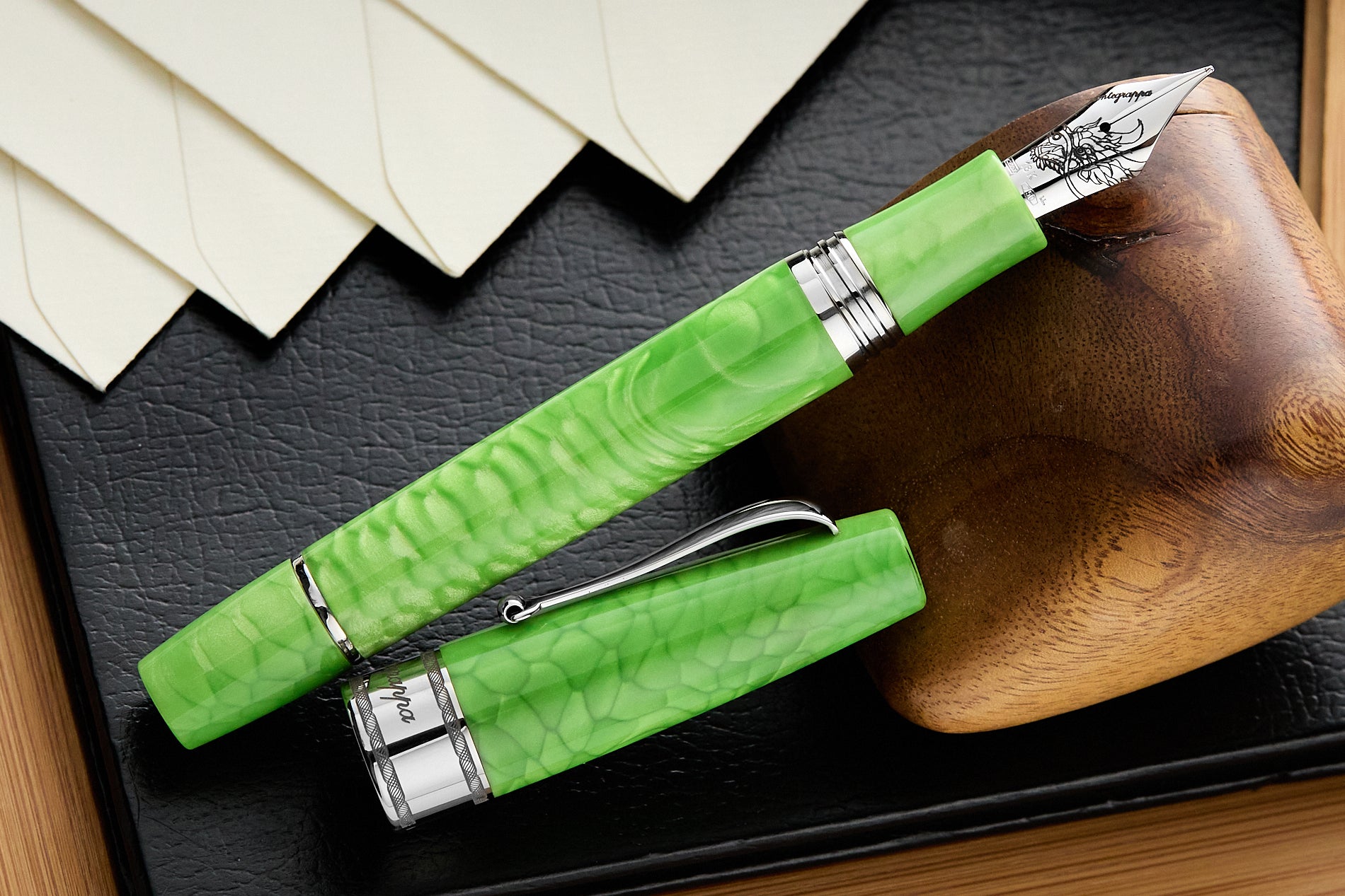 Montegrappa Regal Year of the Dragon Fountain Pen - Mamba Green (Limited Edition)