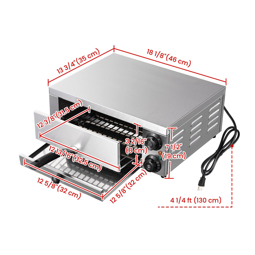 Yescom 12 inch Countertop Pizza Oven with Timer