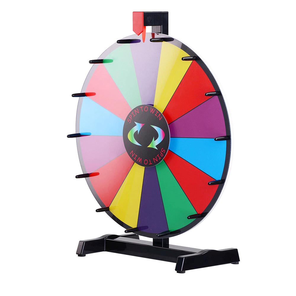 WinSpin 18 Tabletop Prize Wheel Dry Erase, Dark Rainbow