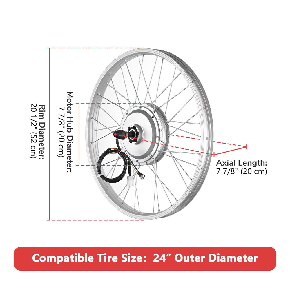 Yescom 24 Rear Wheel Electric Bicycle Motor Kit 36v 750w