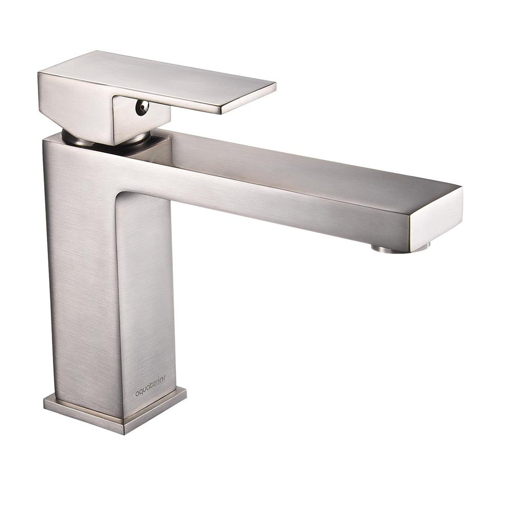 Aquaterior 6.5 Bathroom Faucet Single Handle Brushed Nickel