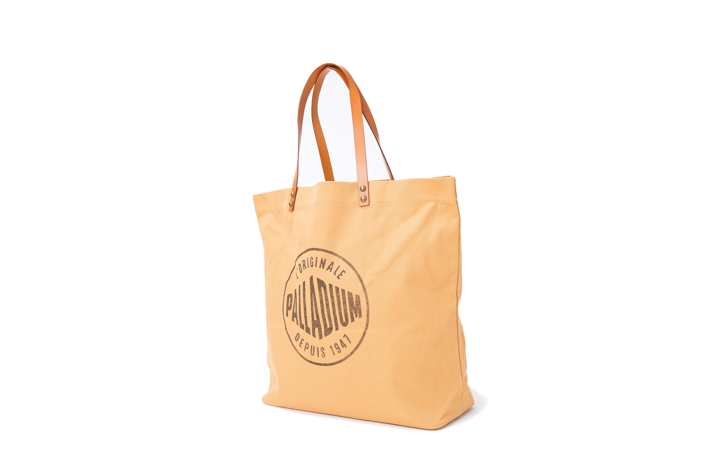 BG587-259 | ROUND LOGO TOTE BAG | CAMEL