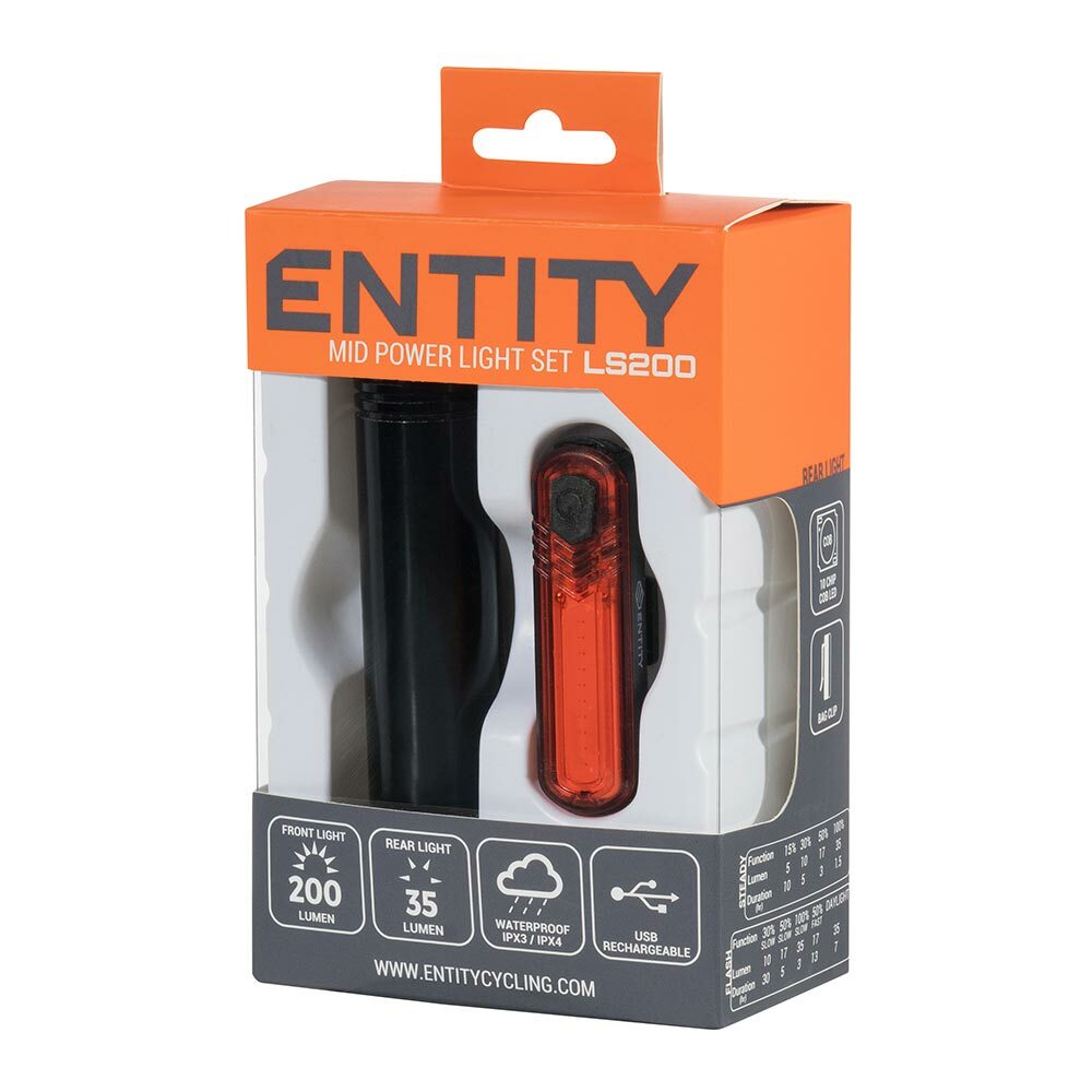 Entity LS200 Hi - Glow 200 Lumens Light Set - USB Rechargeable