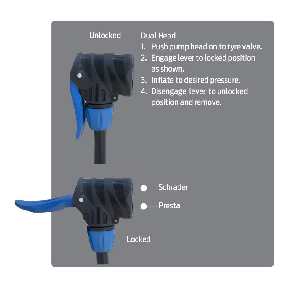 AZUR SP45 Dual Head Floor Pump