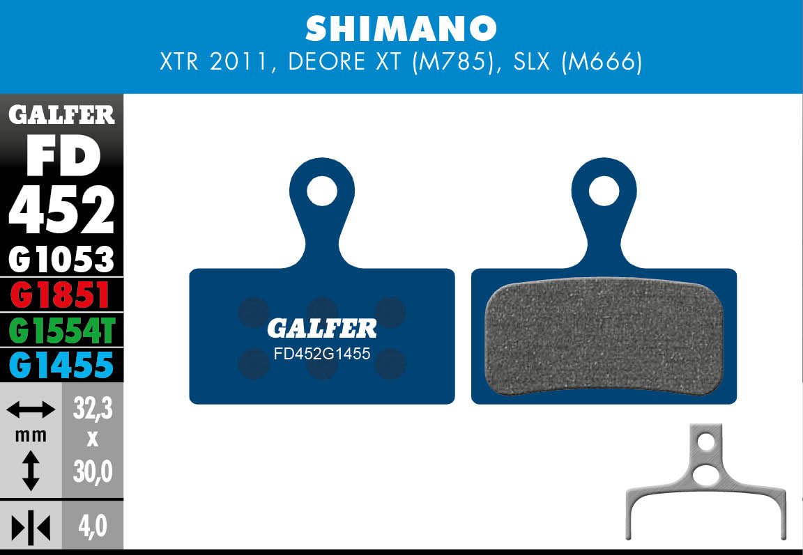 Galfer FD452 Brake Pads Shimano XTR SLX Deore XT (M785) SLX