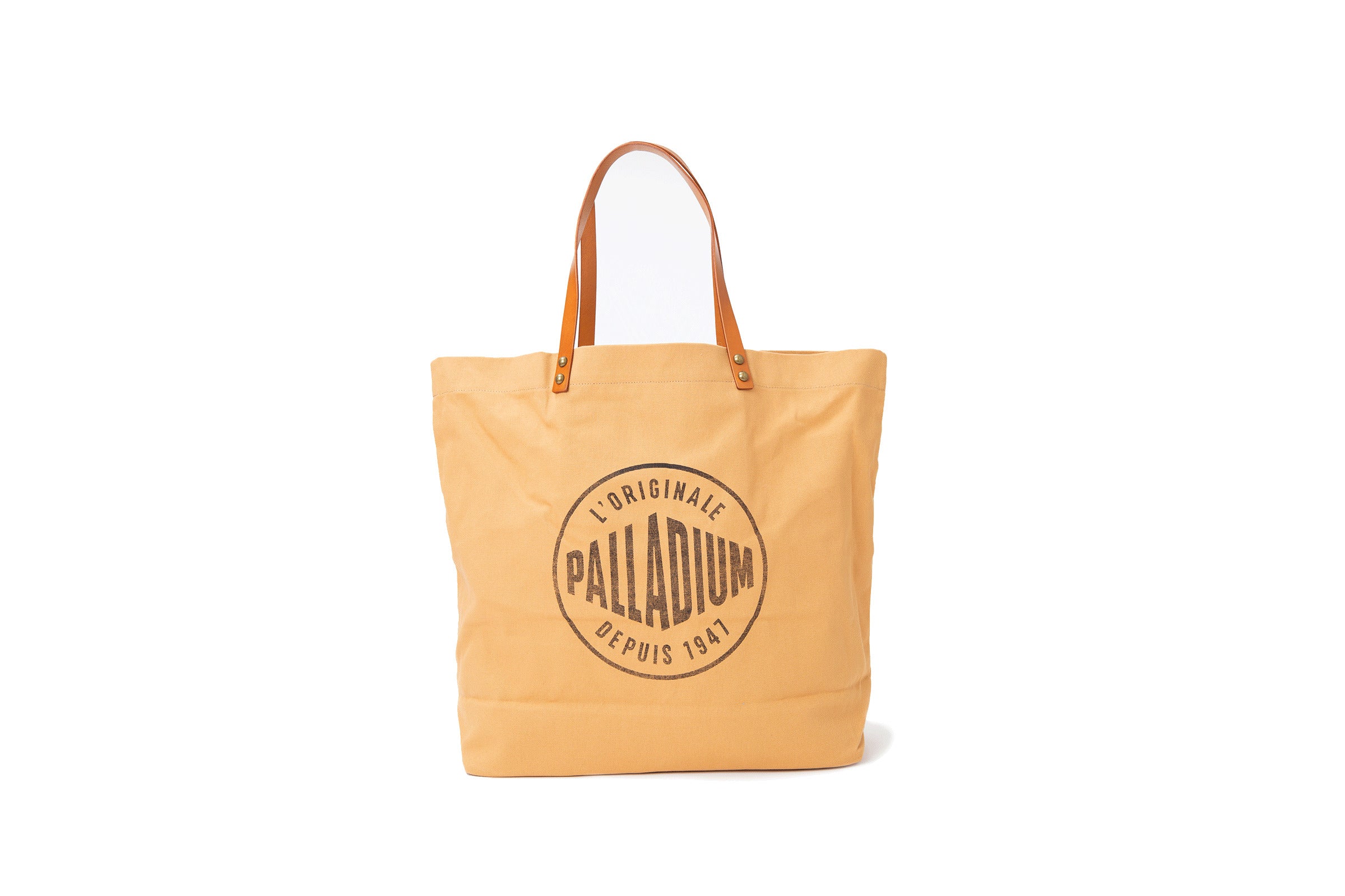 BG587-259 | ROUND LOGO TOTE BAG | CAMEL