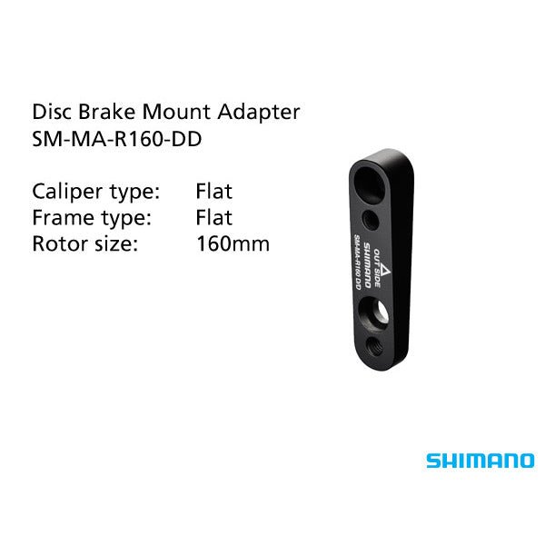 Shimano Adapter 160mm Rear Caliper: Flat Mount, SM-MA-R160-DD