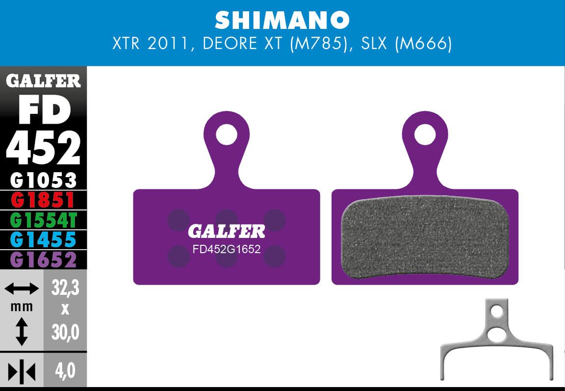 Galfer FD452 Brake Pads Shimano XTR SLX Deore XT (M785) SLX