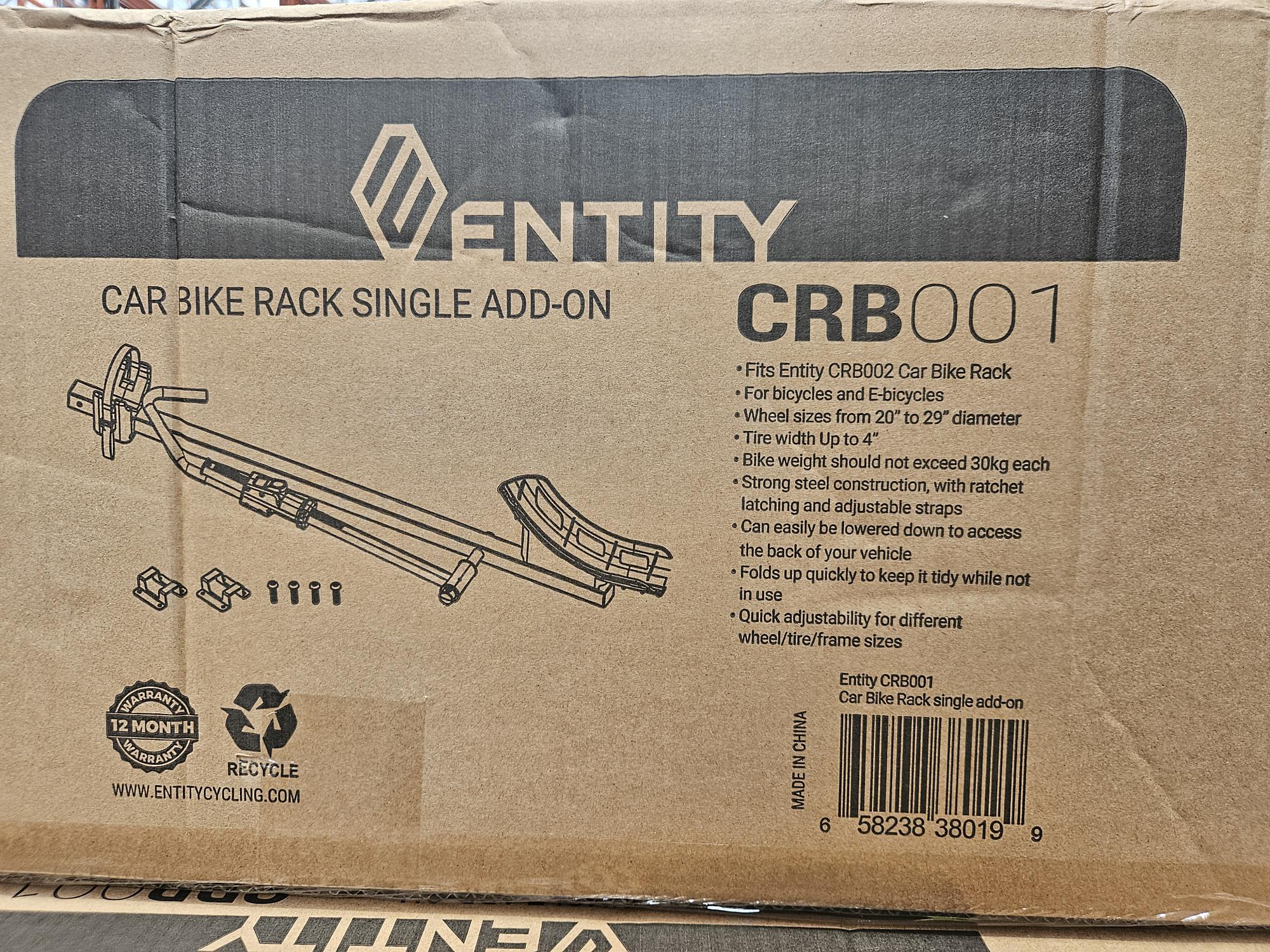 Entity CRB001 Car Bike Rack Single Add-On