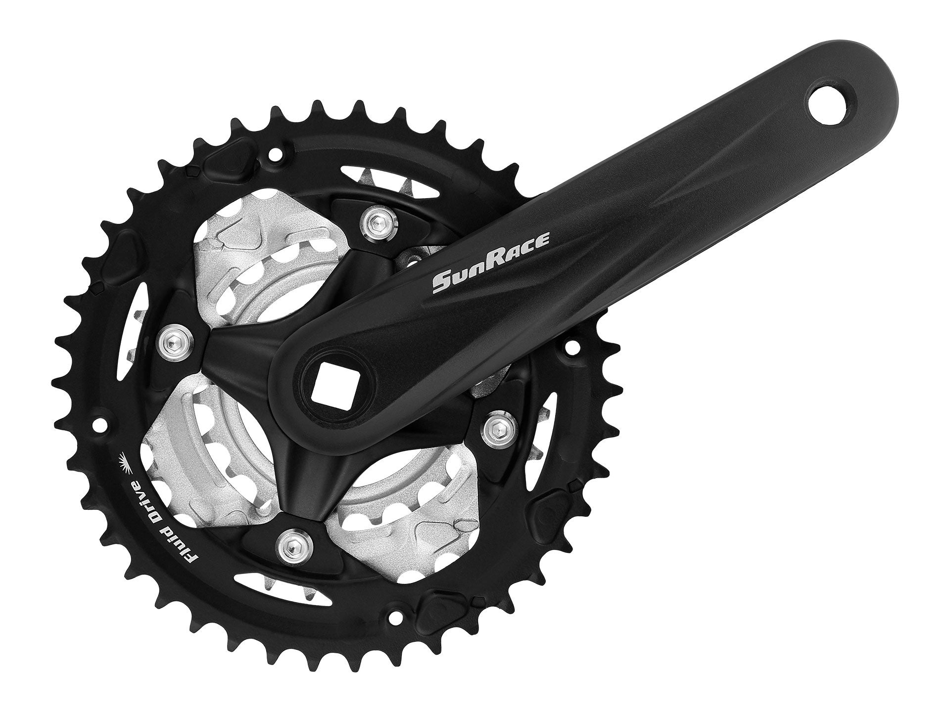 Sunrace Front Crankset M600, 175 mm, 42 - 32 - 22T, 7-8Speed, Black, FCM600