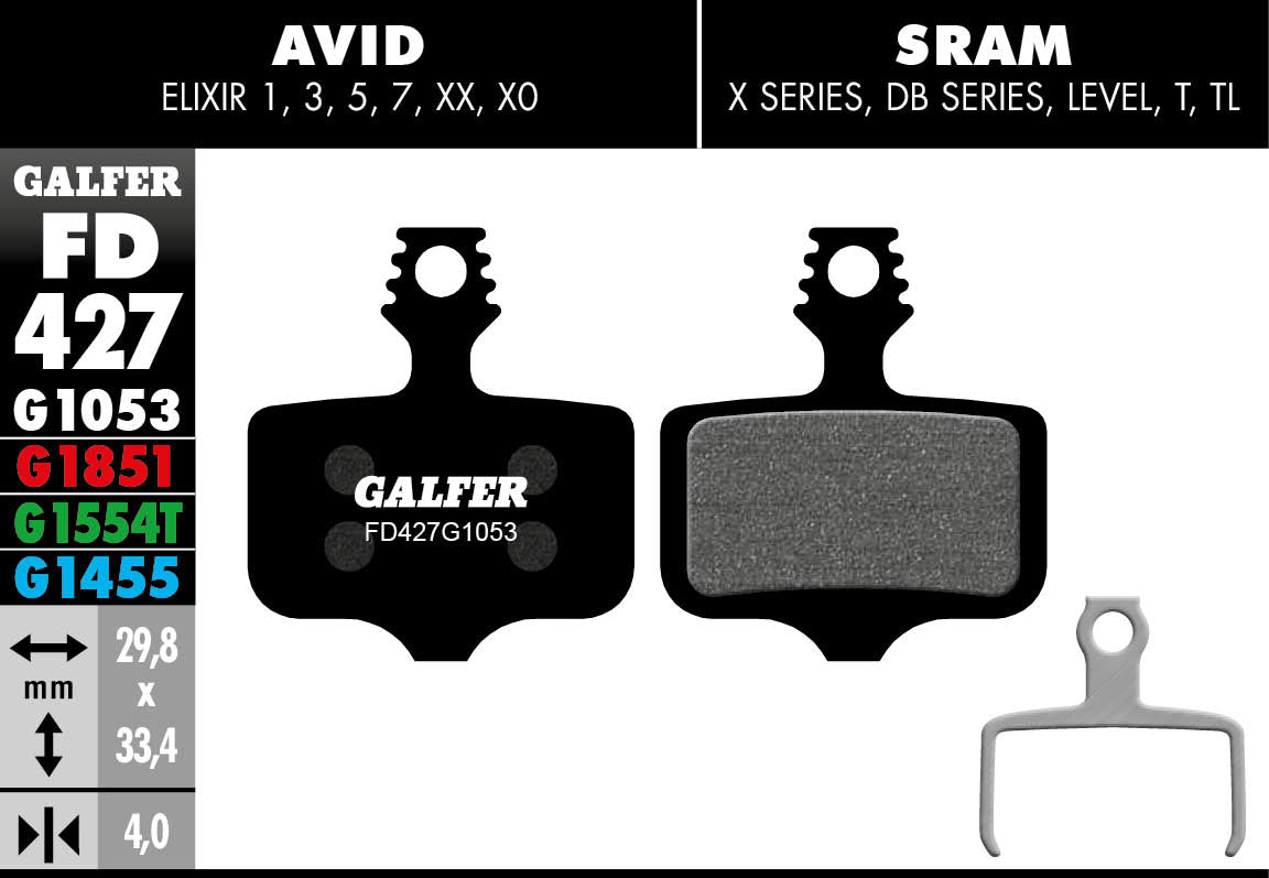 Galfer FD427 Brake Pads Avid Elixir Sram Level Force-Red Etap Axs